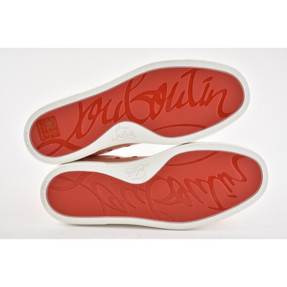Christian Louboutin Vieira Spikes Pink Jupon Leather Flat Low Top Sneakers 34 - Picture 12 of 12